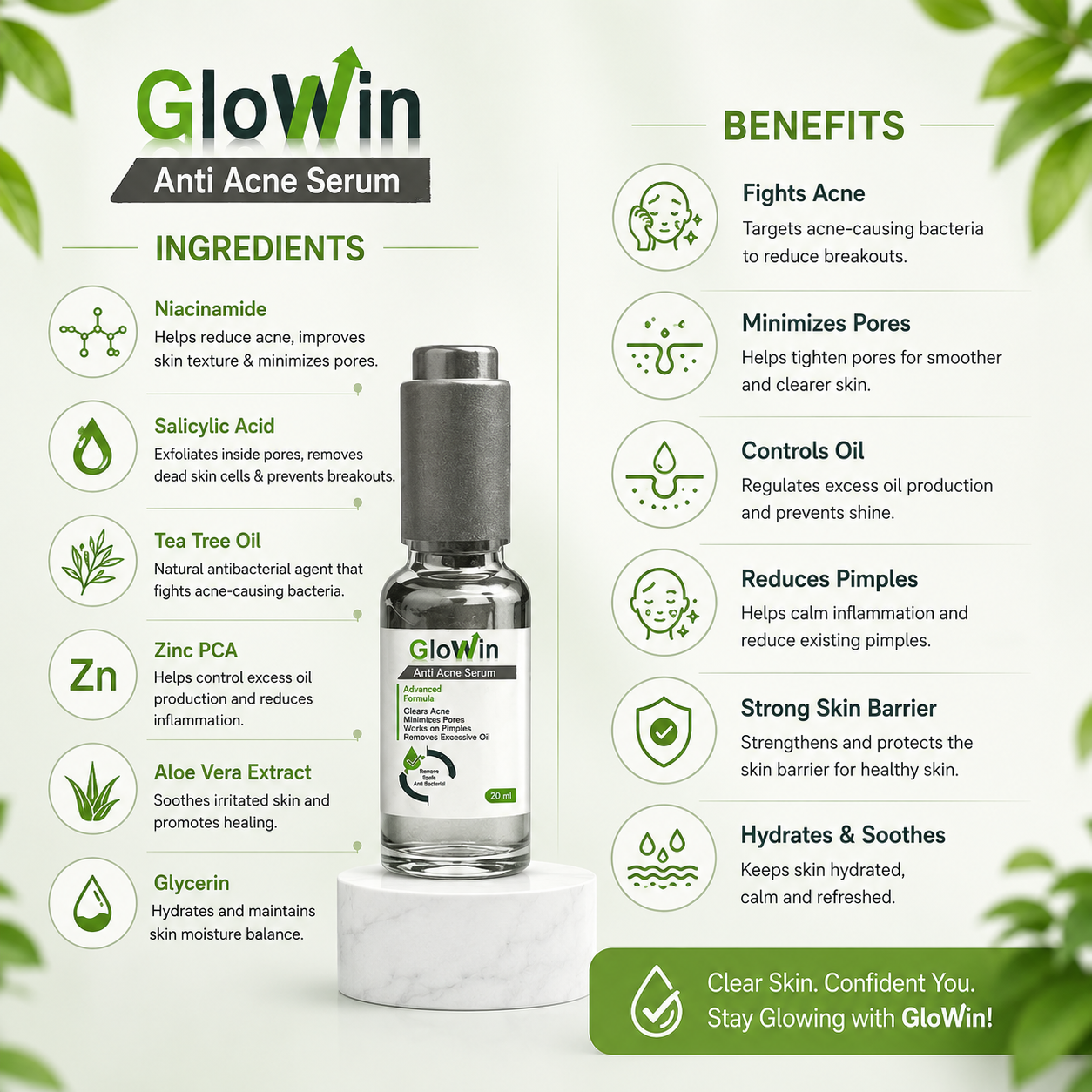 GloWin Anti Acne Serum - 20ml