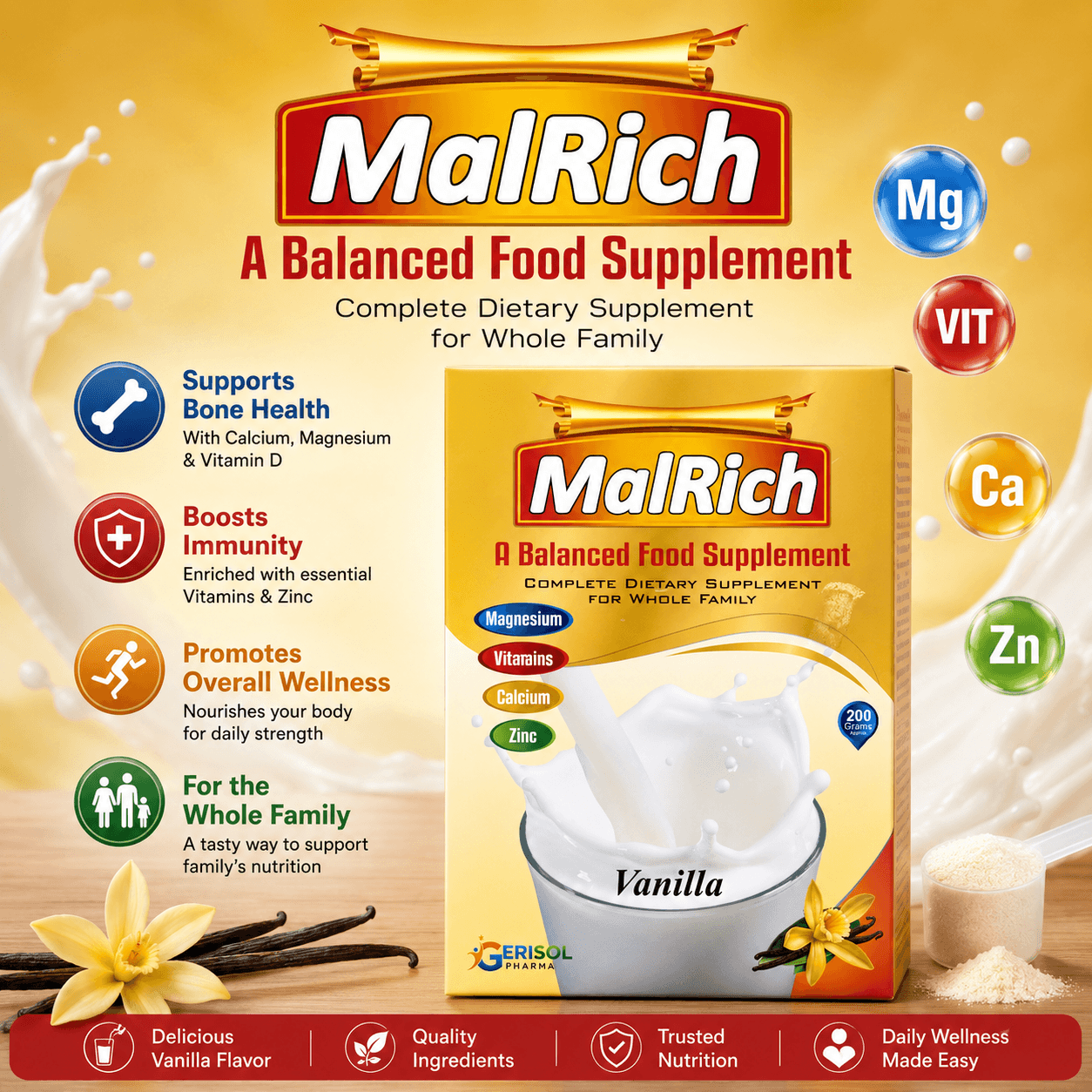 MalRich weight gain 200gram– Complete Balanced Nutritional Supplement