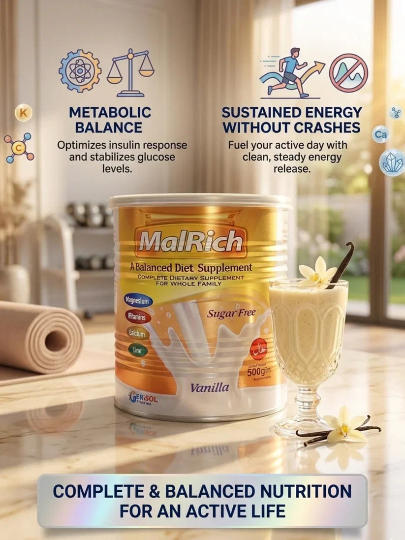 MalRich Family Nutrition Supplement 500g – Sugar Free, Halal & GMP Certified
