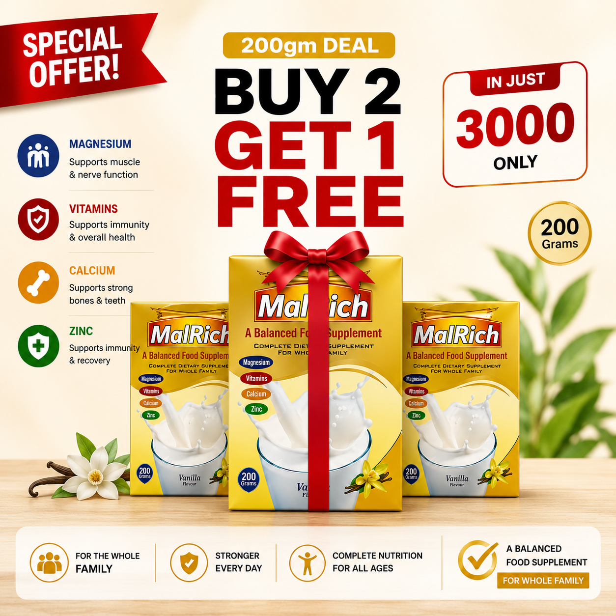 MalRich Daily Nutrition. Family Protection.