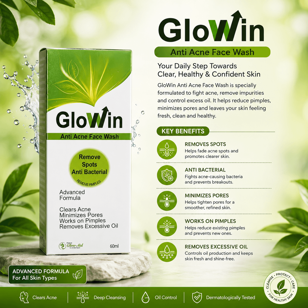 GloWin Anti Acne Face Wash