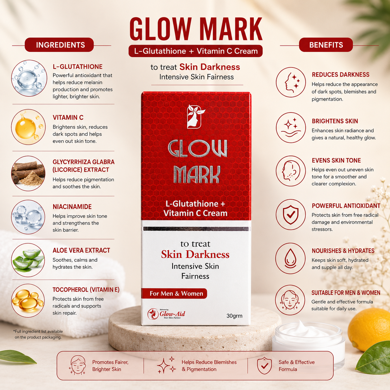 Glow Mark L-Glutathione + Vitamin C Cream