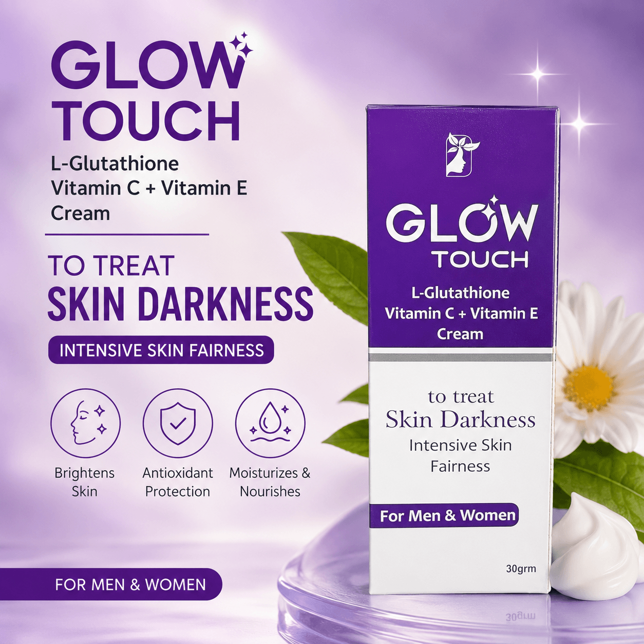 Glow Touch L-Glutathione Vitamin C + Vitamin E Cream