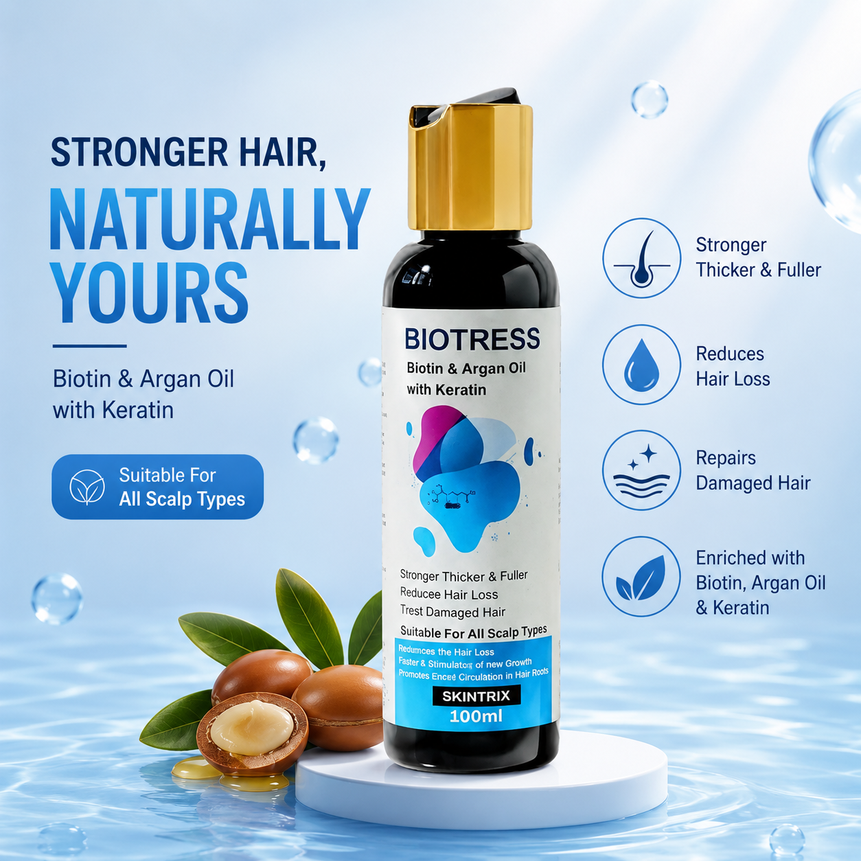 Biotress Hair Growth Oil – Biotin, Argan Oil & Keratin Formula