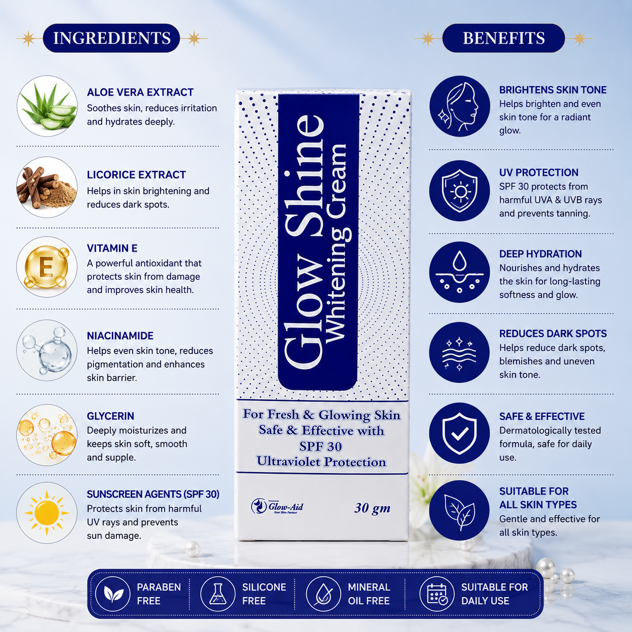 Glow Shine Whitening Cream SPF 30