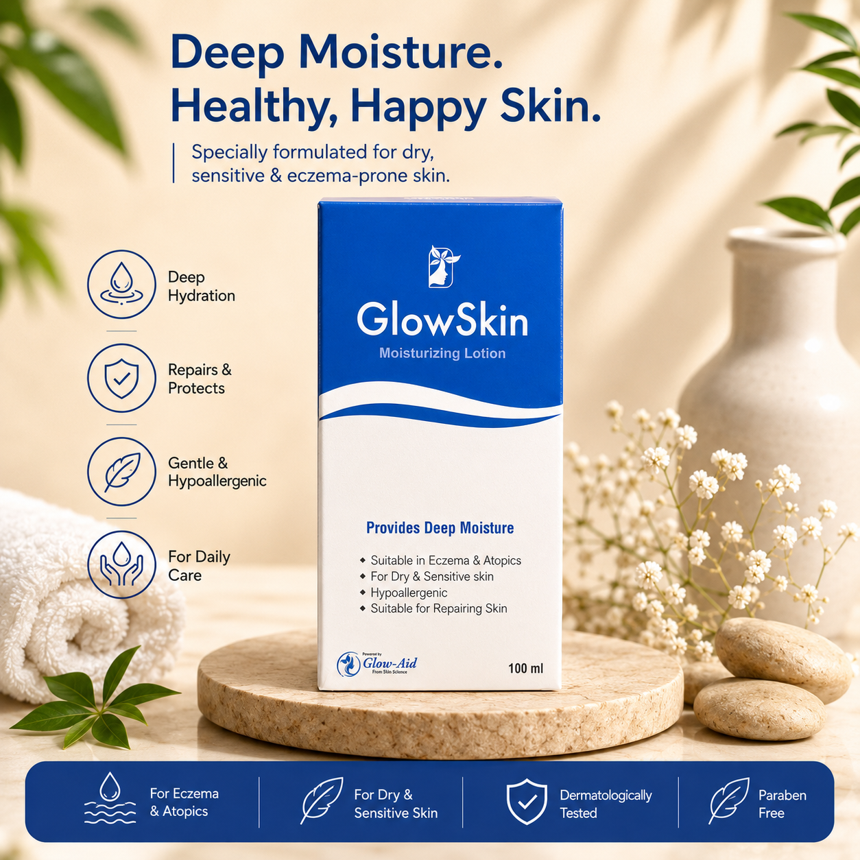 GlowSkin Moisturizing Lotion – Deep Hydration for Sensitive Skin