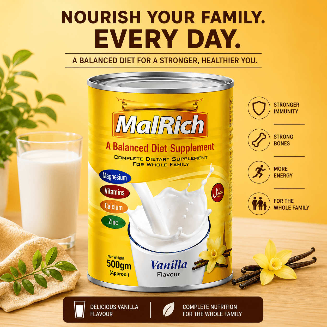 MalRich Healthy Weight Gain Milk Powder – Buy 2 Get 1 Free Malrich Supplement
