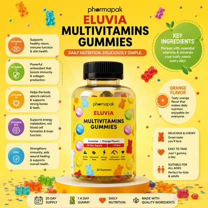 Eluvia Gummies – Daily Multivitamin for Energy & Muscle Power