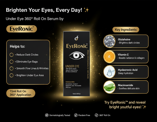 EyeRonic™ Under Eye 360° Roll-On Serum 15ml – Brightening & Hydrating Eye Care