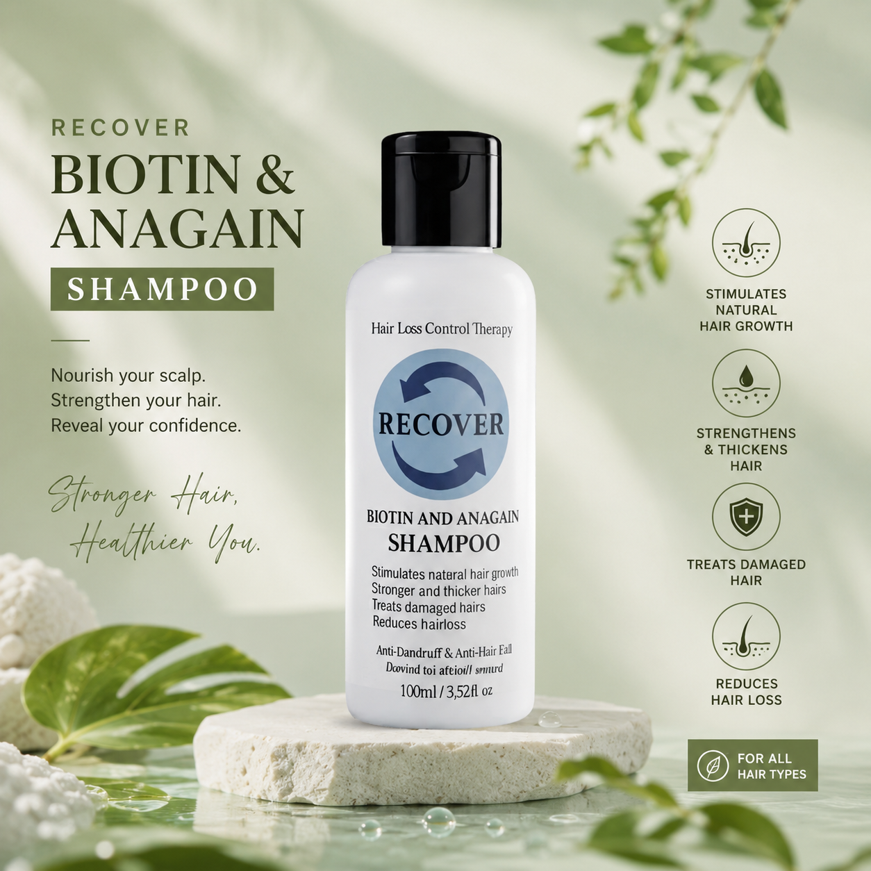 RECOVER Biotin & Anagain Hair Growth Shampoo